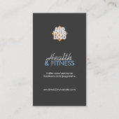 写真テンプレートダークグレー+ブルー名刺 名刺 (裏面)