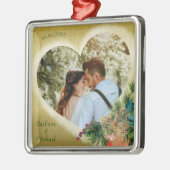 写真テンプレートパーソナライズされた金ゴールド メタルオーナメント (左)