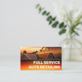 写真テンプレートブラックブライトオレンジカーサービス 名刺 (スタンド正面)