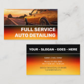 写真テンプレートブラックブライトオレンジカーサービス 名刺 (正面/裏面)