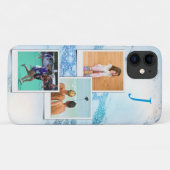 写真テンプレートブルーマーブルグリッターモノグラム Case-Mate iPhoneケース (裏面(横))