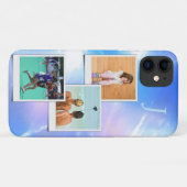 写真テンプレートブルーマーブルピンクフエモノグラム Case-Mate iPhoneケース (裏面(横))