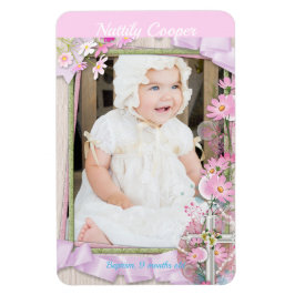 写真テンプレートベビーバプテスマ確認カスタム マグネット