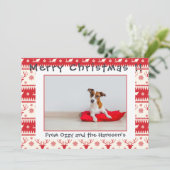 写真テンプレートメリークリスマスカードペットの写真 シーズンカード (スタンド正面)
