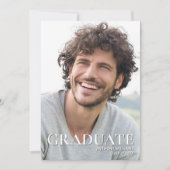 写真テンプレートモダン卒業パティお祝い 招待状 (正面)