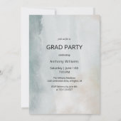 写真テンプレートモダン卒業パティお祝い 招待状 (裏面)