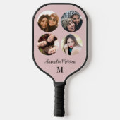写真テンプレート名&イニシャル赤面ピンク ピックルボールラケット (裏面)
