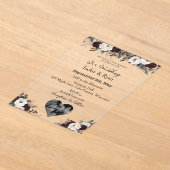 写真テンプレート植物半透明結婚の アクリル招待状 (レイダウン)