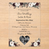 写真テンプレート植物半透明結婚の アクリル招待状 (正面)