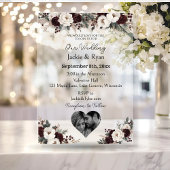 写真テンプレート植物半透明結婚の アクリル招待状