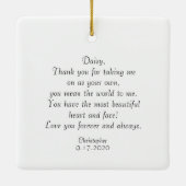 写真テンプレート結婚のアニバーサリーギフトの追加 セラミックオーナメント (裏面)