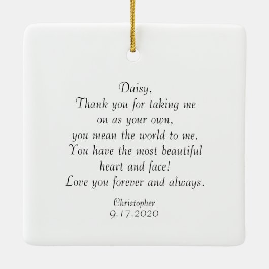 写真テンプレート結婚のアニバーサリーギフトの追加 セラミックオーナメント (裏面)