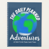 写真テンプレート編集可能ブルー漫画ブックモノグラム プランナー手帳 (正面)