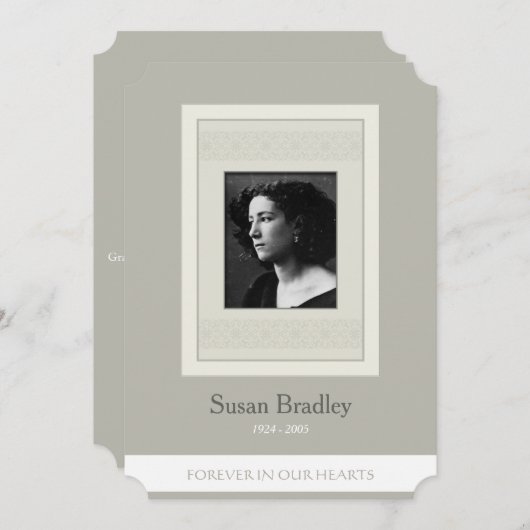 写真テンプレート記エレガント念葬儀招待状 招待状 (正面/裏面)