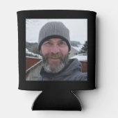 写真テンプレート誕生日パーティーブラック金ゴールド任意の年 缶クーラー (裏面)