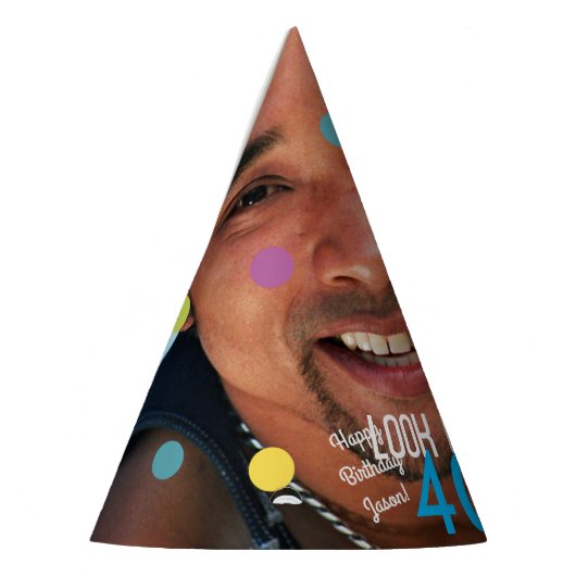 写真テンプレート誕生日紙 パーティーハット (左)