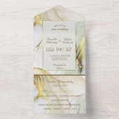 写真テンプレート金ゴールド大理石オールインワン結婚ズ オールインワン招待状 (内側)