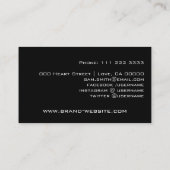 写真テンプレート黒エレガント書署名 名刺 (裏面)