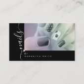 写真テンプレート黒エレガント書署名 名刺 (正面)