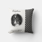 写真テンプレート&カスタムブラックポーズオングレー&文字 クッション (正面)