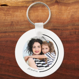 写真テンプレート、ママ、私 キーホルダー