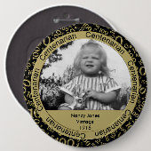 写真テンプレート:第100誕生日100年金ゴールド 缶バッジ (正面&裏面)