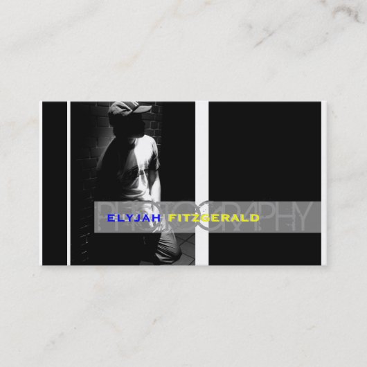 写真テンプレート, 自由な色+自由なフォント 名刺 (正面)