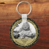 写真テンプレート: 100誕生日100代の金ゴールド キーホルダー (正面)
