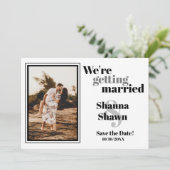 写真テンプレートQRコード日付の保存 セーブザデート (スタンド正面)