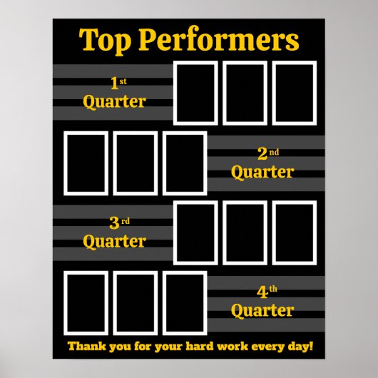 写真ディスプレイの四半期ごとの上位パフォーマーの売上 ポスター (正面)