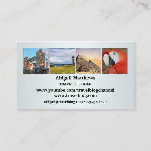 写真トラベルエージェントまたはブロガーの名刺 名刺 (裏面)
