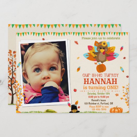 写真トルコ誕生日の招待トルコの招待 招待状 (正面/裏面)