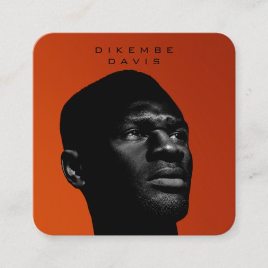 写真トレンディースタイリッシュフルフォトQRコード スクエア名刺 (正面)