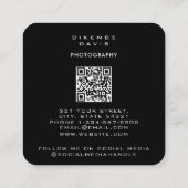 写真トレンディースタイリッシュフルフォトQRコード スクエア名刺 (裏面)