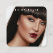 写真トレンディーモダンフルフォトQRコード スクエア名刺 (正面)