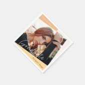 写真トレンディーモダン自然卒業 スタンダードカクテルナプキン (角)