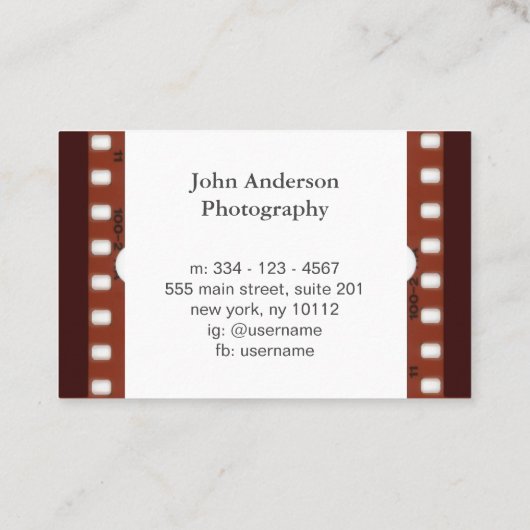 写真ネガ 名刺 (裏面)