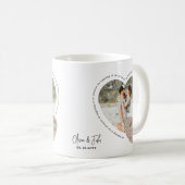 写真ハートの場所マップのパーソナライズされた婚約 コーヒーマグカップ (正面右)