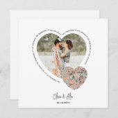 写真ハートの場所マップのパーソナライズされた婚約 セーブザデート (正面/裏面)