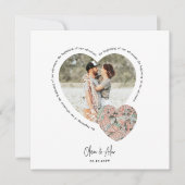 写真ハートの場所マップのパーソナライズされた婚約 セーブザデート (正面)