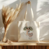 写真ハートの場所マップのパーソナライズされた婚約 トートバッグ