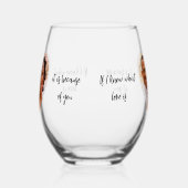 写真ハートカップル愛引用文 ステムなしワイングラス (左)
