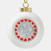 写真ハートクリスマスボール |独自の写真の追加 セラミックボールオーナメント (正面)