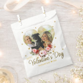 写真ハートバレンタインデー金ゴールドグリッターハート フェイバーバッグ (クリップ留めされた状態)