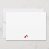 写真ハートフローラさくらんぼオントップベビーガールシャワー 招待状 (裏面)