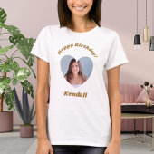 写真ハート名の誕生日 Tシャツ