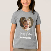写真ハート名birthday girl トライブレンドＴシャツ (正面)
