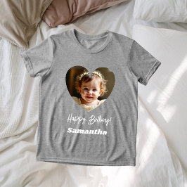 写真ハート名birthday girl トライブレンドTシャツ