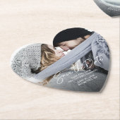 写真ハート型Save the Date Coasters ペーパーコースター (アングル)
