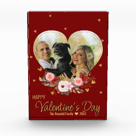 写真ハート金ゴールドバレンタインデーグリッターハート赤 フォトブロック